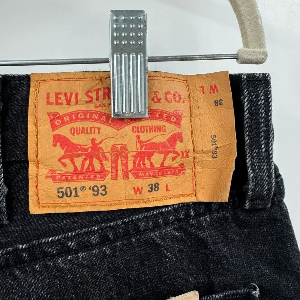 NWT Levis 501 black denim cutoff shorts